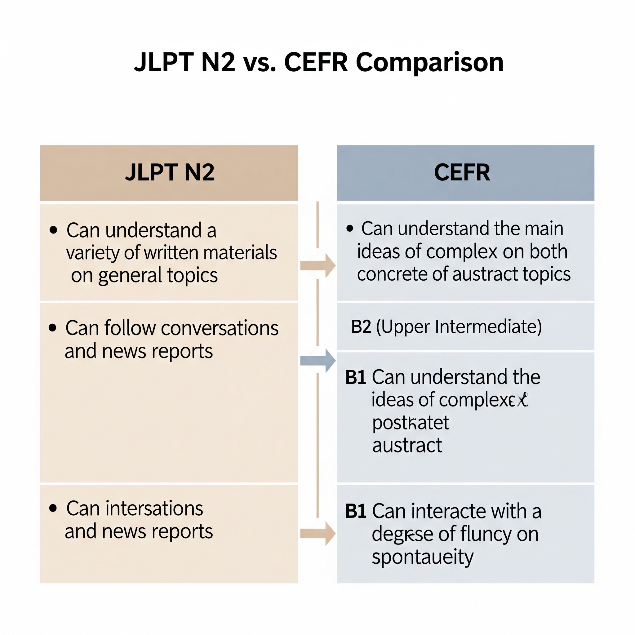 JLPT N2 CEFR Equivalent: How It Compares to Other Standards