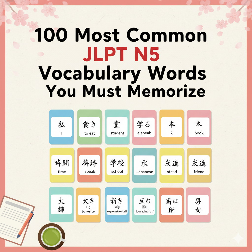 100 Most Common JLPT N5 Vocabulary Words You Must Memorize
