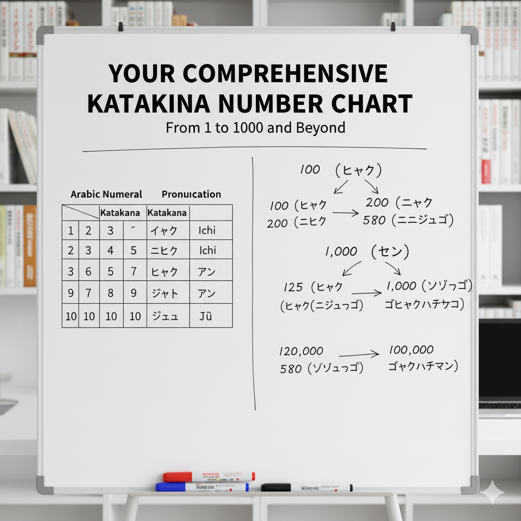 Your Comprehensive Katakana Number Chart (From 1 to 1000 and Beyond)