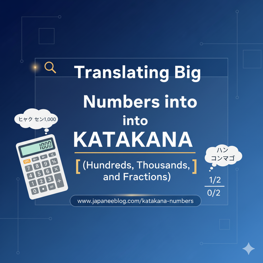 Translating Big Numbers into Katakana (Hundreds, Thousands, and Fractions)