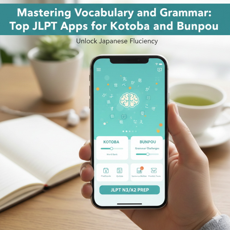 Mastering Vocabulary and Grammar: Top JLPT Apps for Kotoba and Bunpou