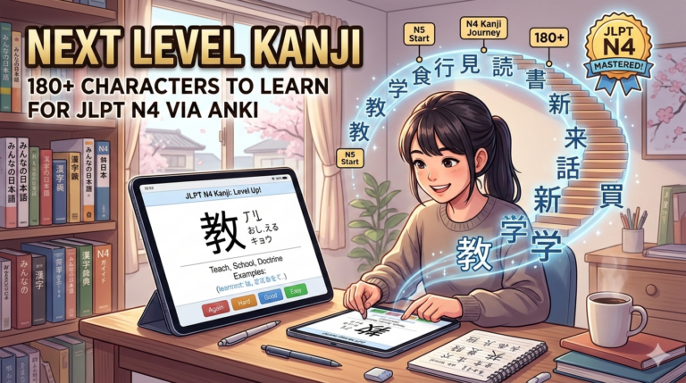 Next Level Kanji: 180+ Characters to Learn for JLPT N4 via Anki