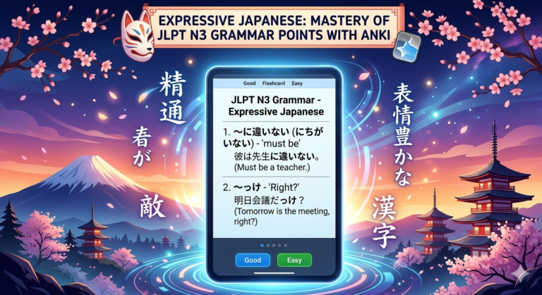 Expressive Japanese: Mastery of JLPT N3 Grammar Points with Anki